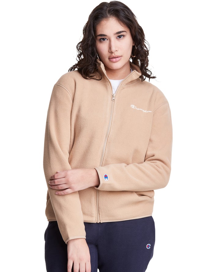 Chaqueta Champion Mujer - Polar Fleece Full Zip Mock Neck ( Creme ) 6057842-VY